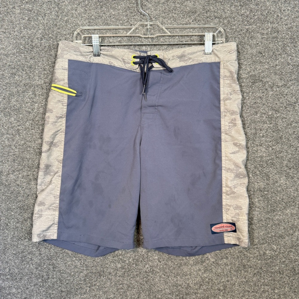 Vineyard Vines Board Shorts Mens 32 Blue Gray Athletic‎ Swim Trunks Beach Pool